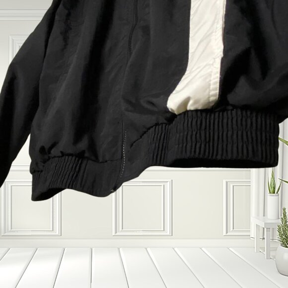 Ixspa Black White Windbreaker Jacket Small | Vintage 90s Track Retro Streetwear - Picture 7 of 16